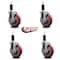 Service Caster 5'' Red Poly Swivel 1-1/4'' Expanding Stem Caster Set with Brake, 4PK SCC-EX20S514-PPUB-RED-TLB-114-4 - alternate 3